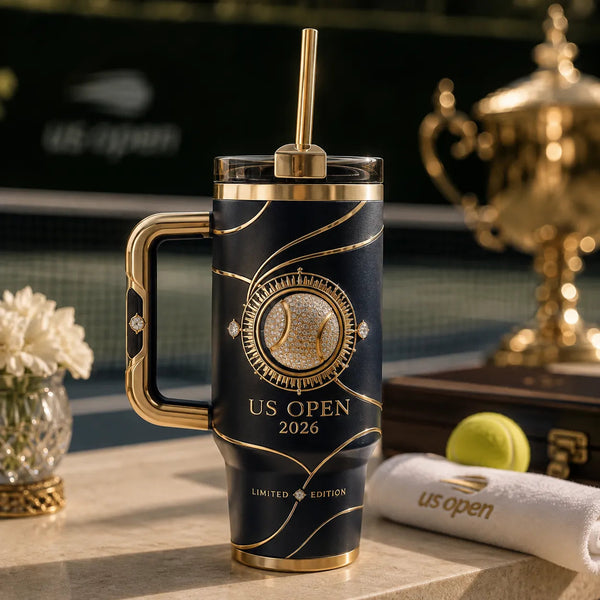 US Open 2026 - Gilded Tennis Medallion on Obsidian - main