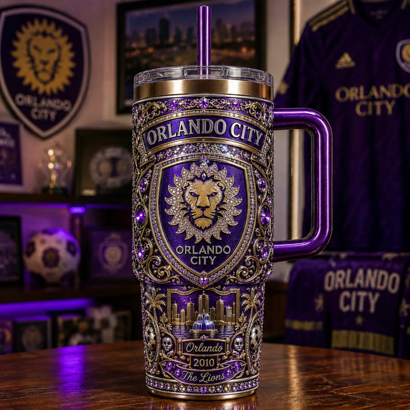 ORL Crest in Purple and Gold - Ornate Jewelled Tumbler