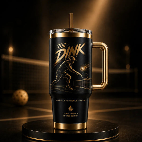 The Dink - Gold-on-Black Pickleball Tumbler Built for Impact - main