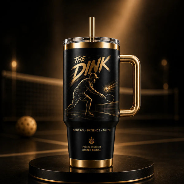 The Dink - Gold-on-Black Pickleball Tumbler Built for Impact - main