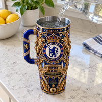 CHE Royal Blue - Ornate Crest Tumbler in Gold Relief