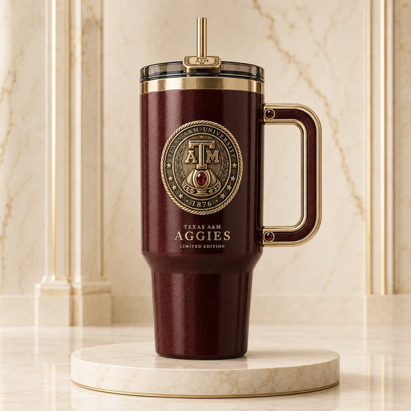 TAMU Seal - Maroon and Gold Crest Tumbler - main