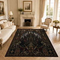 Gothic Cathedral Rug - Stone Guardians and Heraldic Shadow