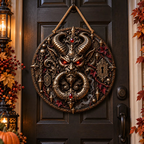 The Keeper of the Threshold - A Study in Gothic Relief and Crimson Detail - main