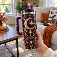 Lunar Ornament - Crescent, Star and Deep Violet Quiet