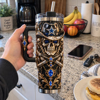 DAL Midnight Legend - Skull, Star and Gold Filigree Tumbler