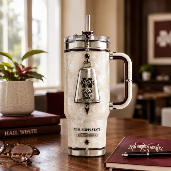 MSST Cowbell Crest - Pearl and Maroon Drinkware Elegance - main