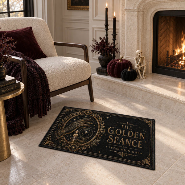 The Golden Séance - Gilded Occult Doormat in Black and Antique Gold - main