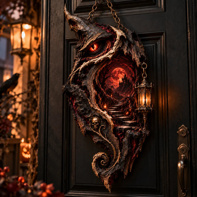 Through the Dragon's Eye - Blood Moon Heteromorphic Wood Sign