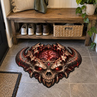 Molten Skull Threshold - Horned Demon Doormat Built for Impact