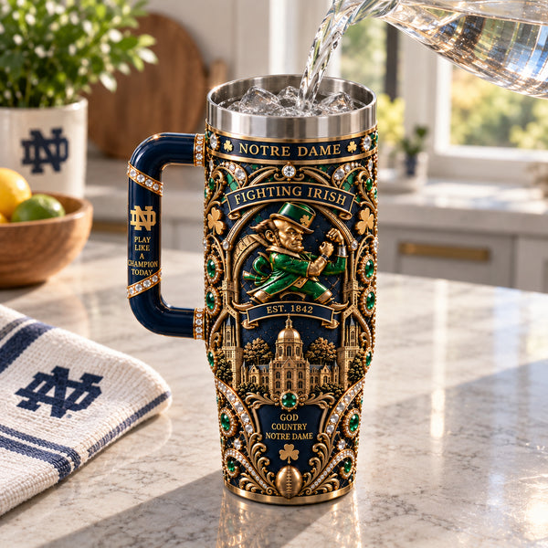 Gilded Guard - ND Fighting Irish Ornamental Tumbler - main