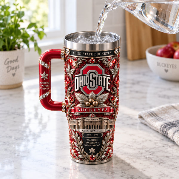 OSU Crest - Scarlet Heritage Tumbler in Ornamental Detail - main