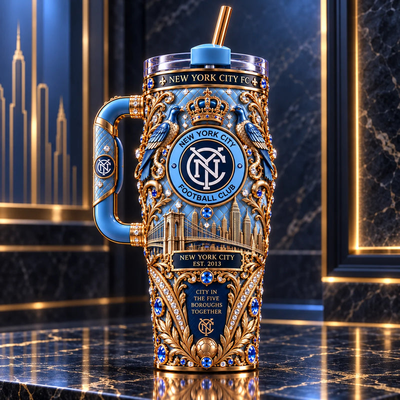 NYC - Gilded Crest and Skyline Baroque Tumbler