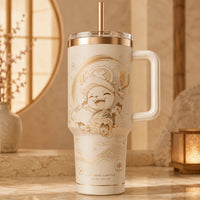 Chopper's Cherry Blossom Grin - Soft Gold Line Art Tumbler