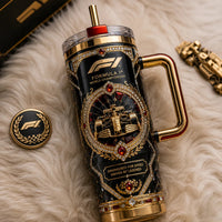 F1 Gilded Crest - Obsidian and Gold Ornamental Tumbler