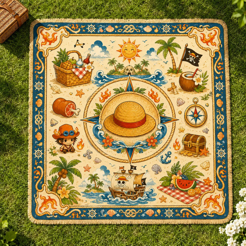 Straw Hat Meridian - Centered Compass Medallion Rug