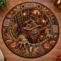 Harvest Never Ends - A Round Rug That Opens Into the Field