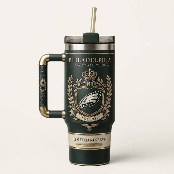 PHI Heritage Crest - Deep Green and Gold Drinkware - main