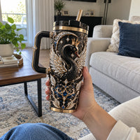 Grace in Shadows - Crowned Swan Baroque Tumbler