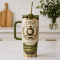 Precision, Passion, Legacy - A Golf Crest in Ivory and Green