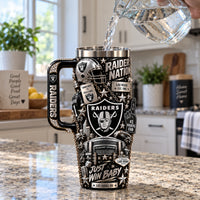 LV Silver & Black - Raider Nation Collage Tumbler