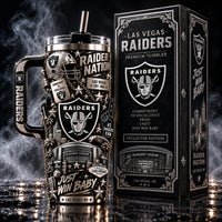 LV Silver & Black - Raider Nation Collage Tumbler
