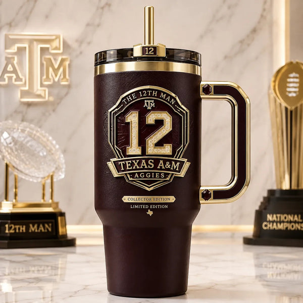 TAMU 12 - Crest, Gold Line and Maroon Field - main