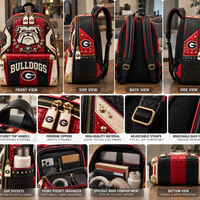 UGA Attitude - Bulldog Crest Backpack in Red, Black and Bone