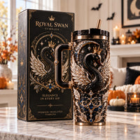 Grace in Shadows - Crowned Swan Baroque Tumbler