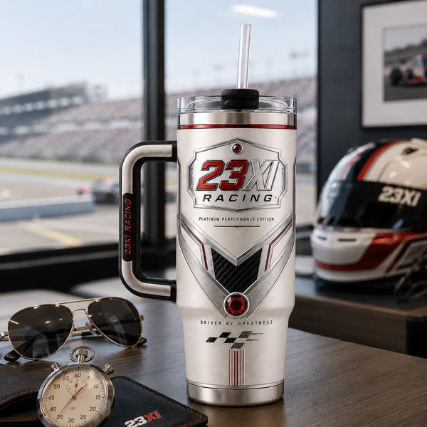 23XI Platinum Crest - Silver Shield Racing Tumbler - main