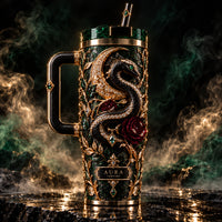 Coiled Ornament - Serpent, Rose and Gilded Restraint