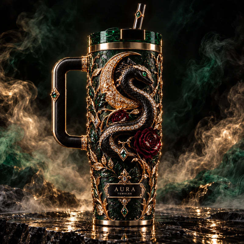 Coiled Ornament - Serpent, Rose and Gilded Restraint