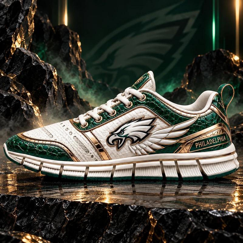PHI Crest - Emerald, Cream and Gold Running Shoes