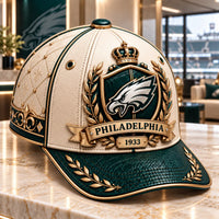 PHI Crest Study - Ivory Crown, Emerald Brim Cap