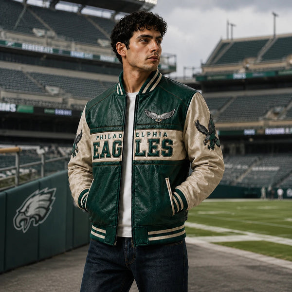 PHI Green - Color-Blocked Varsity Statement Outerwear - main