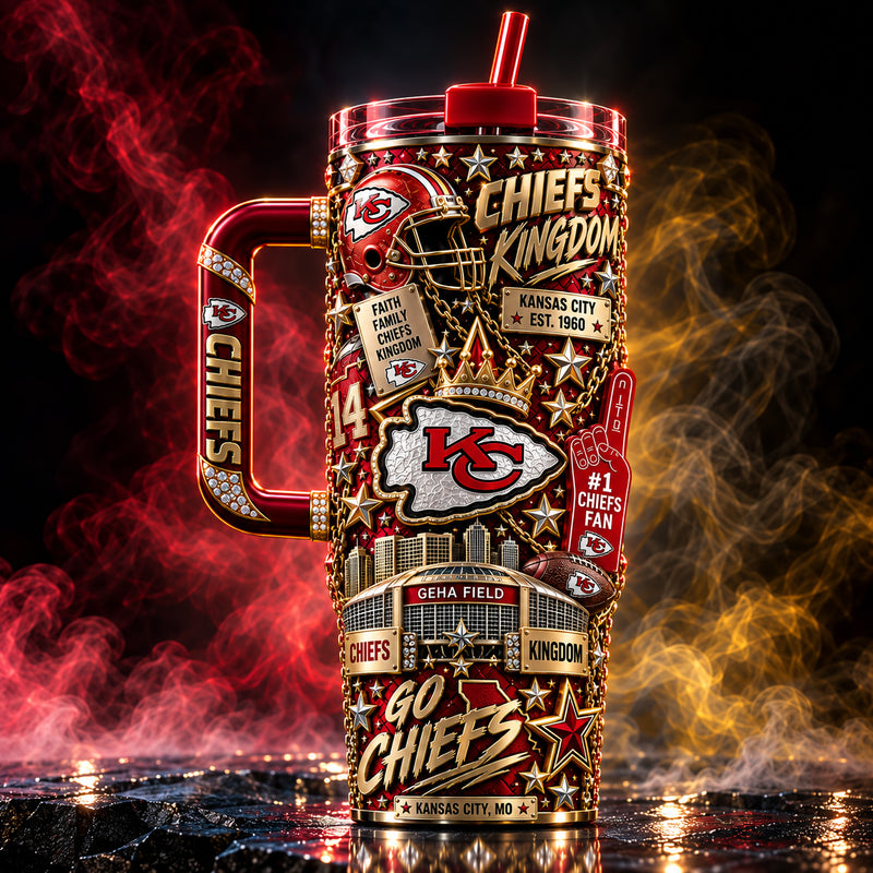KC Kingdom - Gold-Stacked Fan Pride Tumbler