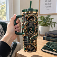 Ambition in Green and Gold - Serpent Crest Tumbler