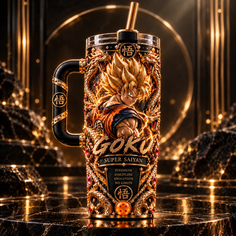 Goku Ascended - Golden Transformation Tumbler Built for Impact