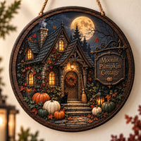 Moonlit Pumpkin Cottage - Stillness Beneath a Full Moon