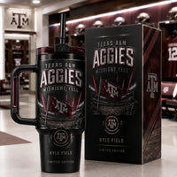 Midnight Yell - TAMU Maroon and Obsidian Tumbler Graphic