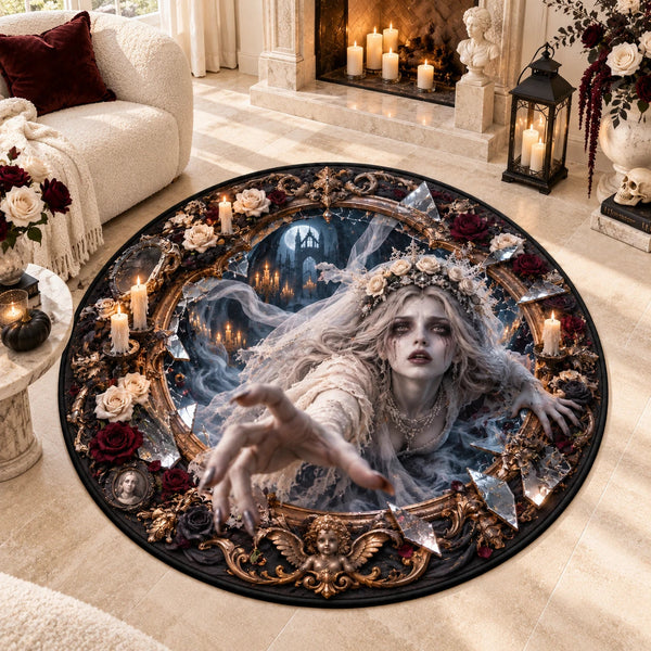 Through the Glass - Gothic Bride Reaching Out Round Rug - main
