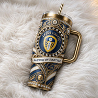 LUFC Heritage Crest - Ornate Navy and Gold Tumbler