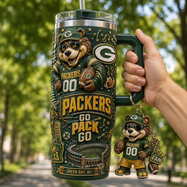 GB Green and Gold - Wraparound Fan Tumbler Composition - main