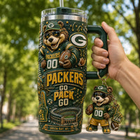 GB Green and Gold - Wraparound Fan Tumbler Composition