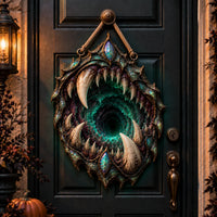 Serpent's Gate - Fanged Spiral Heteromorphic Wood Sign