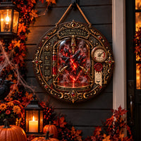 The Witch's Specimen Vault - Crimson Relic Round Wood Sign