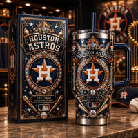 HOU Heritage Crest - Ornate Navy and Gold Tumbler
