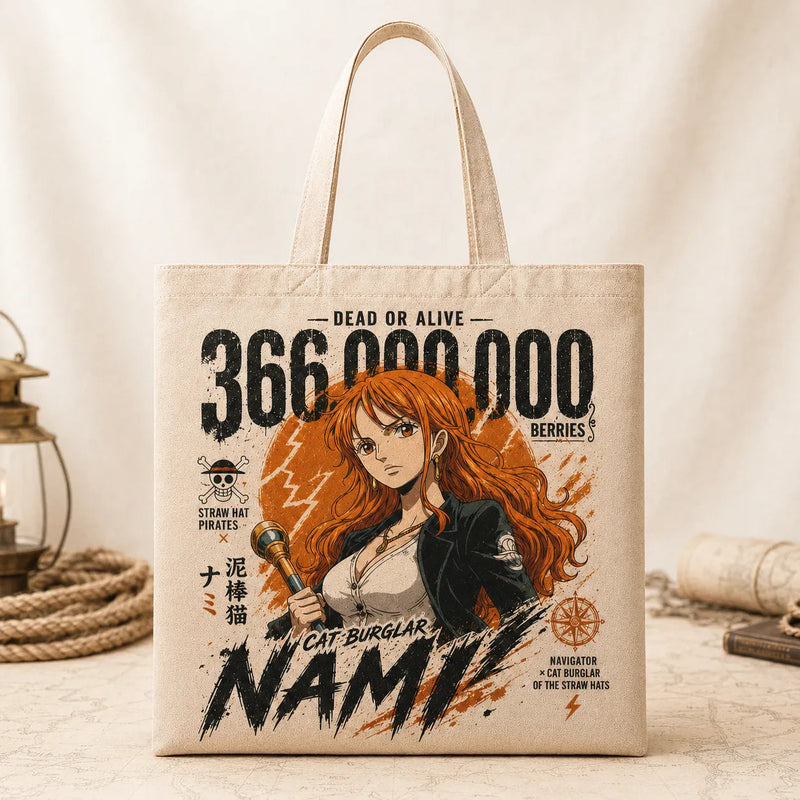 Dead or Alive - Nami, Bounty Poster Graphic in Rust and Ink