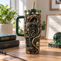 Ambition in Green and Gold - Serpent Crest Tumbler