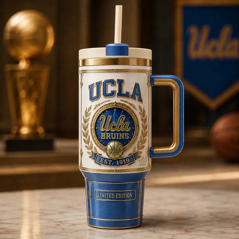 UCLA Crest - Heraldic Blue and Gold Drinkware Composition